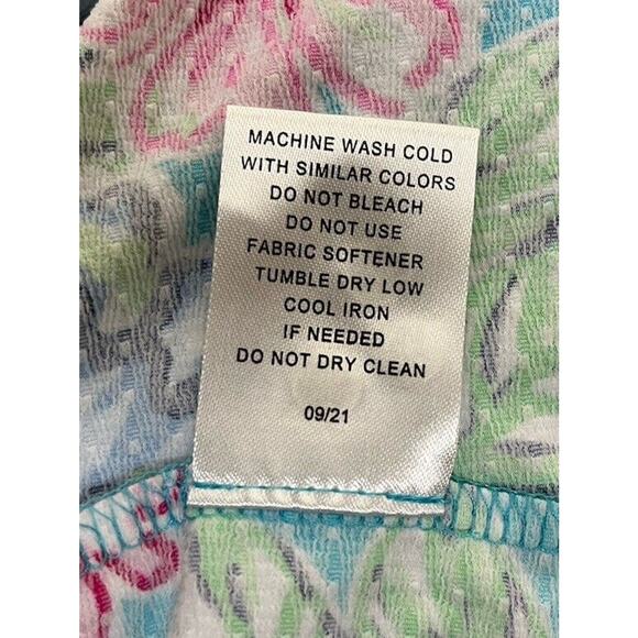 IBKUL Larisa Drawstring Golf Dress Sleeveless Floral Pink Turquoise Size XS - Picture 10 of 10